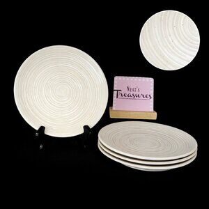 Better Homes & Gardens ABOTT Speckled White Gray Clay Lunch Salad Plates Set 4